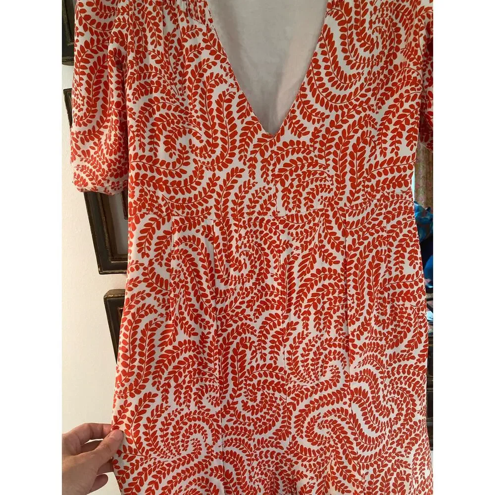 Dries Van Noten SS16 Mermaid Cut Dress Amazing Coral & White Print~  Size 38 - Picture 13 of 16